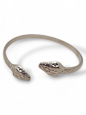 Silver Snake Head Reptile Bracelet